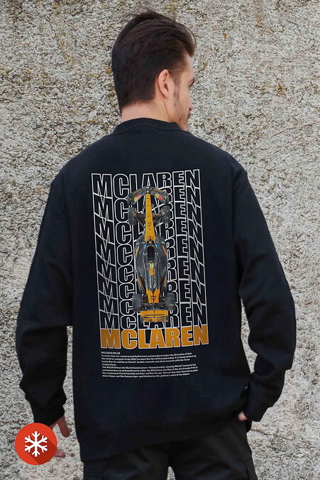 Męska ocieplana bluza polarowa z nadrukiem Mclaren Black - #8055628