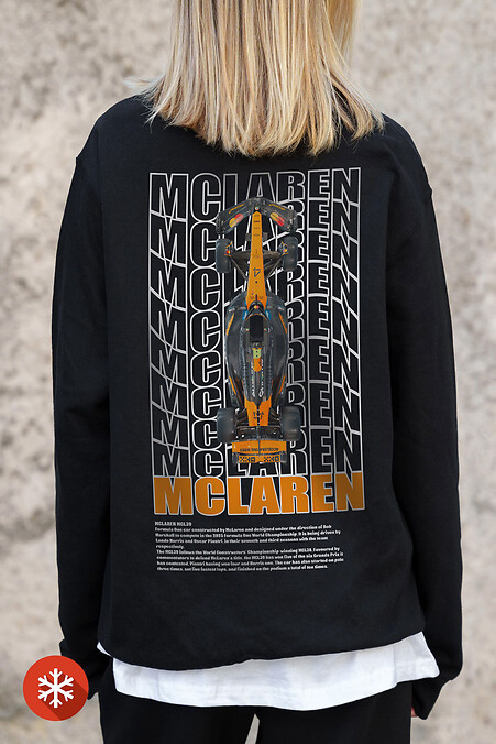 Women's Insulated Oversized Fleece Sweatshirt With Mclaren Print Black - #8055629