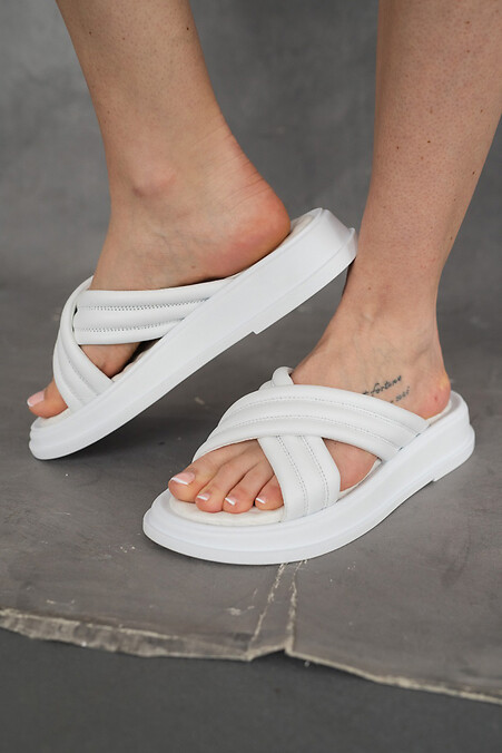 Women's slippers. Flip flops. Color: white. #8018631