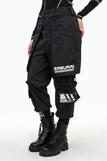Bedruckte Damen-Cargohose mit reflektierender Kordel „Hidza 2.0“ - #8037639