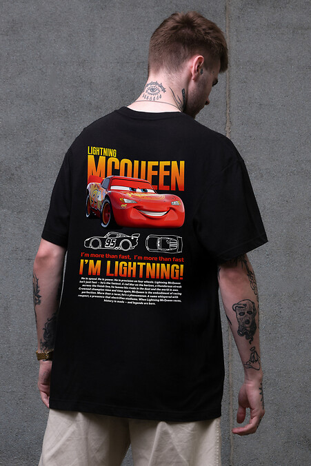 Męska koszulka oversize z czarnym nadrukiem Mcqueen - #8049652