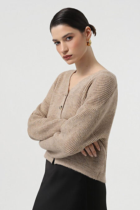 Beige Strickjacke für Damen. Jacken, Strickjacken. Farbe: beige. #4038661