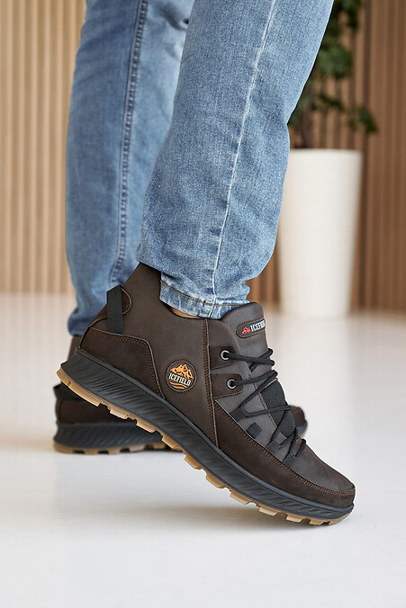 Men's leather winter sneakers - #8019672