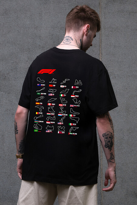 Męska koszulka oversize z nadrukiem w kolorze czarnym - #8049672