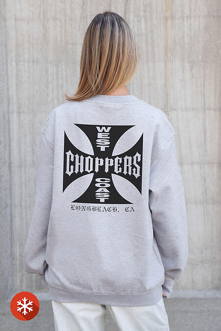 Damska ocieplana bluza z polaru z nadrukiem Choppers w kolorze szarym - #8055697