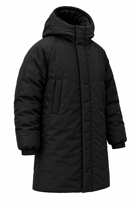 Men's Warm Long Winter Parka Jacket Snowman Black - #8056711
