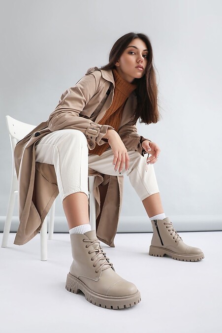 Women's demi boots. Boots. Color: beige. #4205716