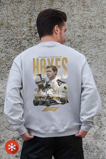 Męska ocieplana bluza z polaru z nadrukiem Hayes Gray - #8055726