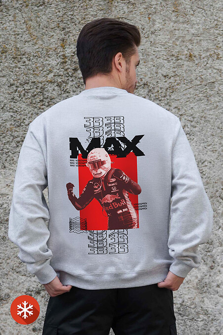 Męska ocieplana bluza polarowa z nadrukiem Max Gray - #8055734
