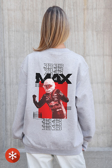 Жіночий Утеплений Оверсайз Світшот На Флісі З Принтом Max Gray - #8055735