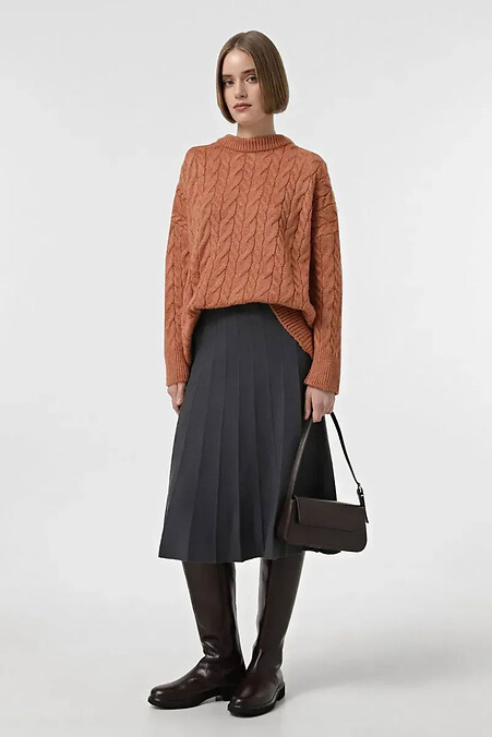 Gestrickter Damenrock in Dunkelgrau. die Röcke. Farbe: grau. #4038746