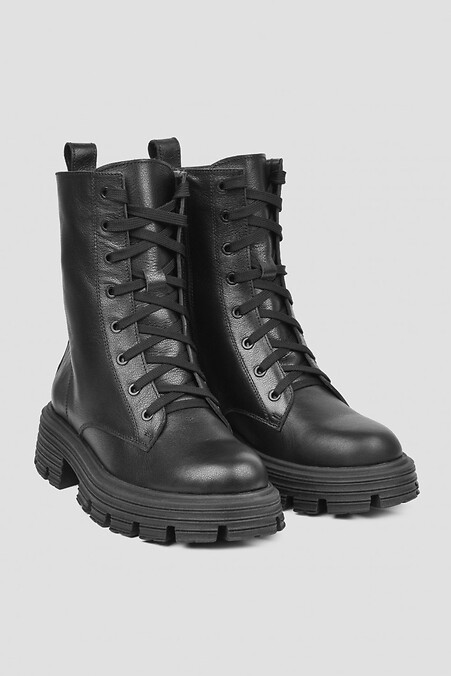 Damen-Winterstiefel aus Leder in Schwarz.. Stiefel. Farbe: das schwarze. #4205746