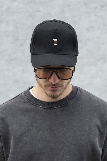 Męska czapka z daszkiem Trucker Printed Coffee Black - #8049749