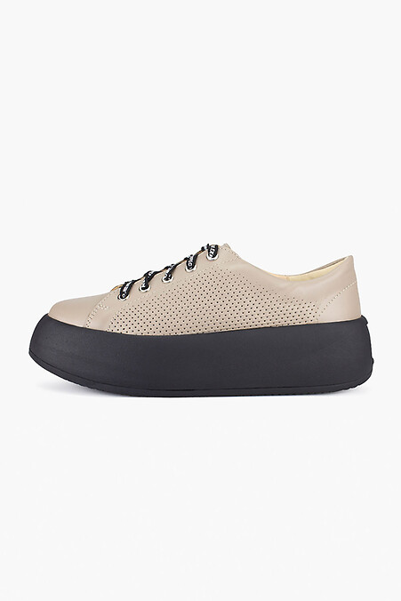 Perforated high-soled sneakers. sneakers. Color: beige. #4205761