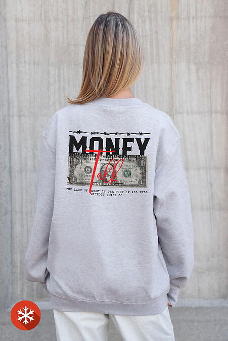 Damska ocieplana bluza polarowa z nadrukiem Talk Grey - #8055769