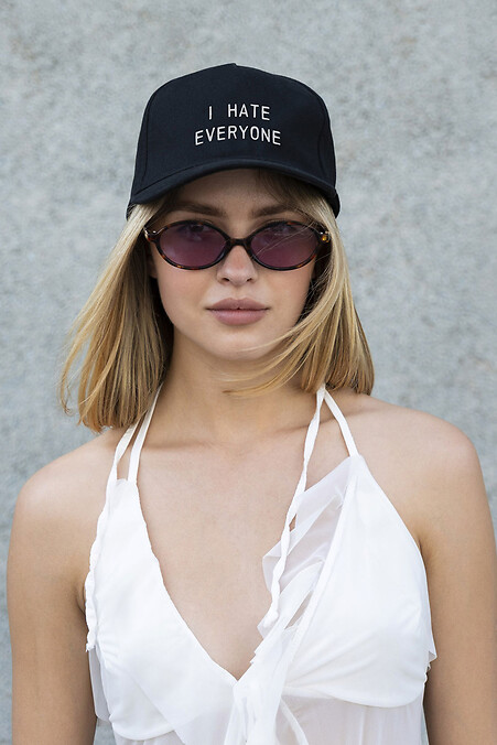 Women's Trucker Baseball Cap With Hate Black Print - #8049776