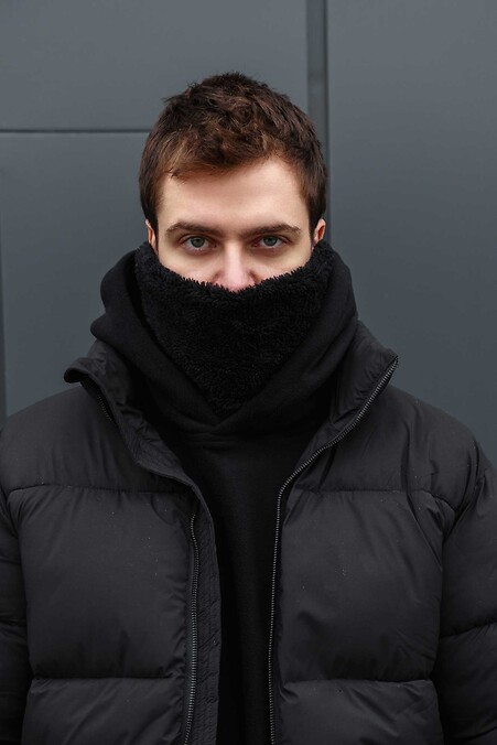 Herren-Pelz-Buff-Snood ohne Fabel Schwarz - #8056788