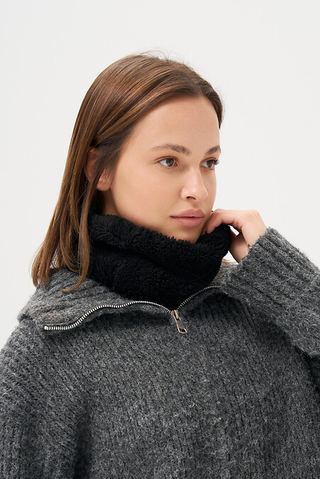 Damen-Pelz-Buff-Snood ohne Fabel, Schwarz - #8056789