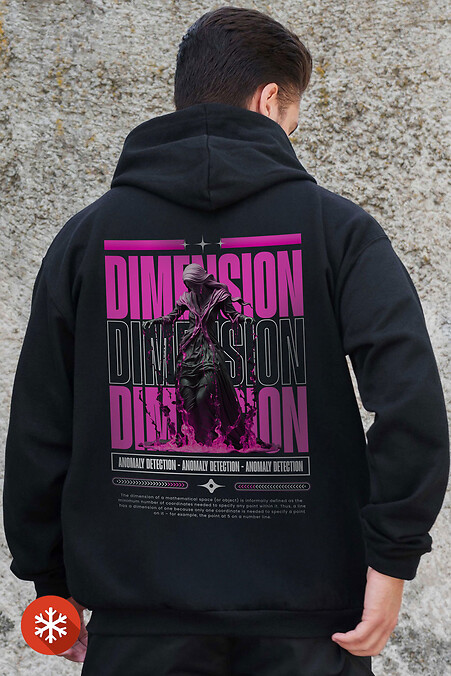 Чоловіче Утеплене Зіп Худі На Флісі Зіпер З Принтом Dimension Kane Black - #8055800