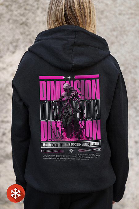 Жіноче Утеплене Зіп Худі На Флісі Зіпер З Принтом Dimension Kane Black - #8055801