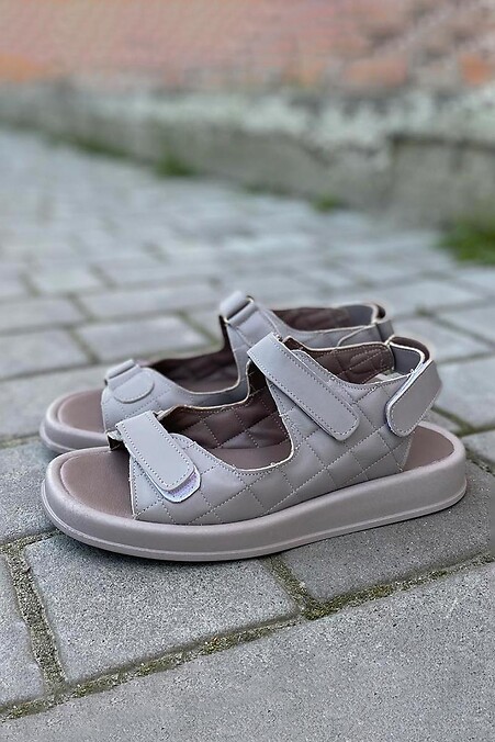 Women's summer leather sandals - #8019803