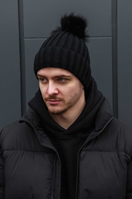 Чоловіча Утеплена Зимова Шапка На Флісі Without General Black. Колір: чорний. #8056816