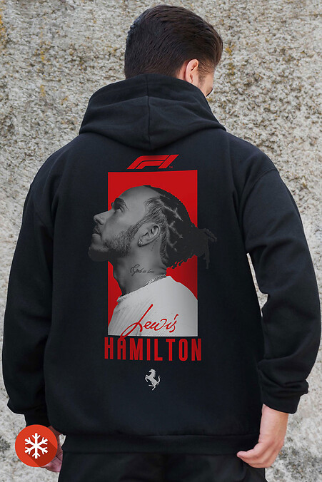 Чоловіче Утеплене Зіп Худі На Флісі Зіпер З Принтом Hamilton Kane Black - #8055822