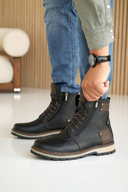 Men's leather winter boots - #8019824