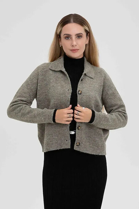 Жіночий в'язаний кардиган зеленого кольору - #4038826