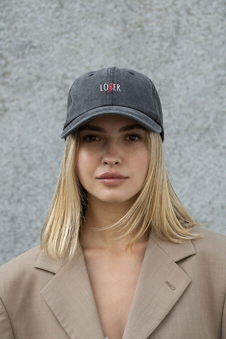 Damen Vintage Baseball Cap mit Lover Print Schwarz - #8049834