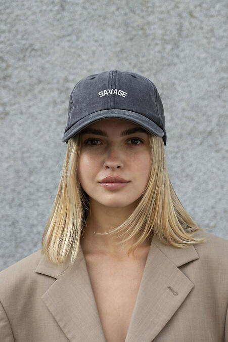 Women's Vintage Baseball Cap With Savage Black Print - #8049836