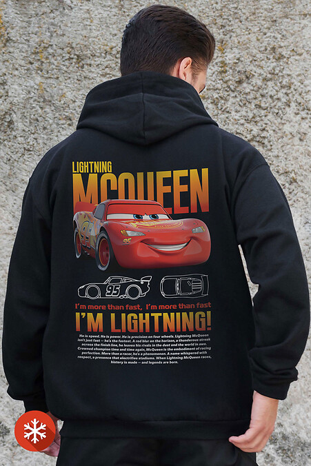 Мужское Утепленное Зип Худи На Флисе Зипер С Принтом Mcqueen Kane Black - #8055836