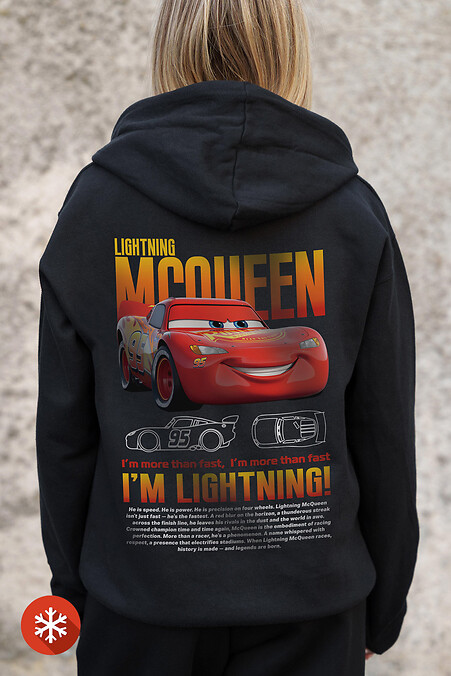 Жіноче Утеплене Зіп Худі На Флісі Зіпер З Принтом Mcqueen Kane Black - #8055837