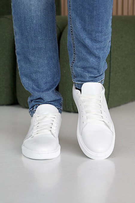 Men's leather sneakers spring-autumn - #8019846