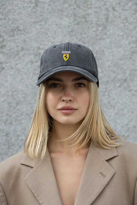 Women's Vintage Baseball Cap With Ferrari Black Print - #8049846