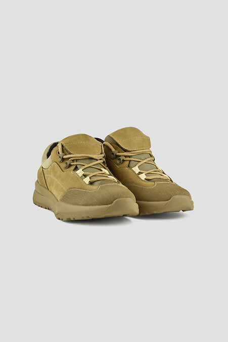 Coyote-colored tactical sneakers with bicast leather inserts - #4205849