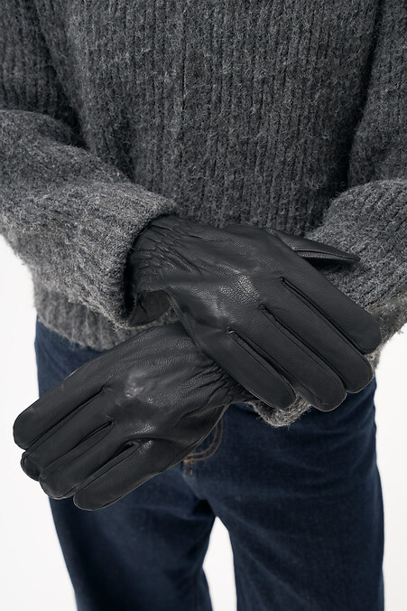 Damenhandschuhe aus echtem Leder mit Kaninchenfell, ohne Gummiband, Montana, schwarz - #8056852