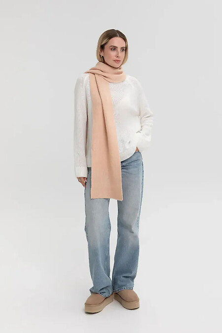 Жіночий в'язаний шарф рожевого кольору - #4038855