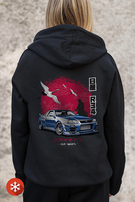 Жіноче Утеплене Зіп Худі На Флісі Зіпер З Принтом Skyline Kane Black - #8055859