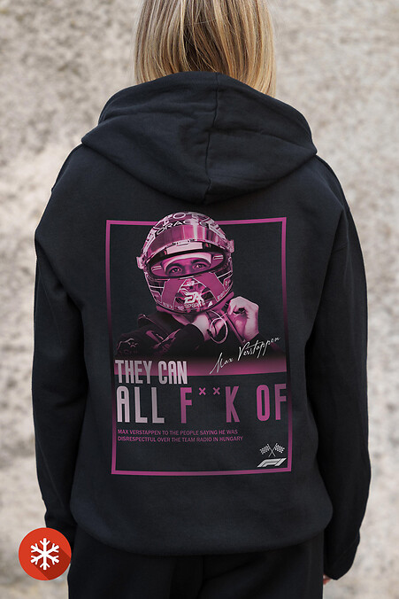 Damska ocieplana bluza z kapturem z polaru z nadrukiem Verstappen Kane Black. Bluzy, bluzy z kapturem. Kolor: czarny. #8055877