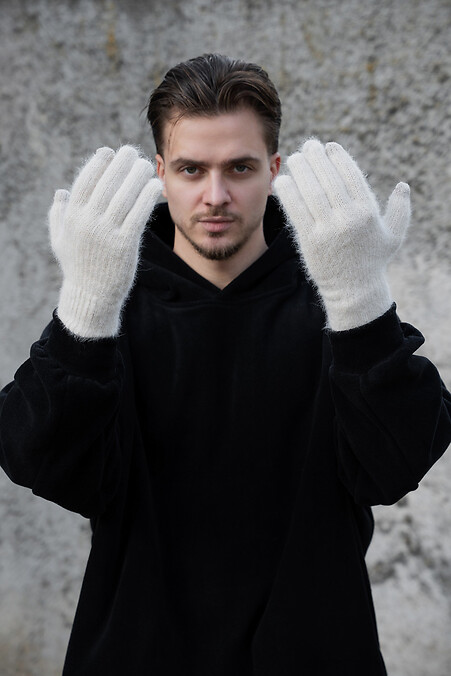 Чоловічі теплі зимові сенсорні перчатки рукавиці 5-73  Morgan Beige - #8055890