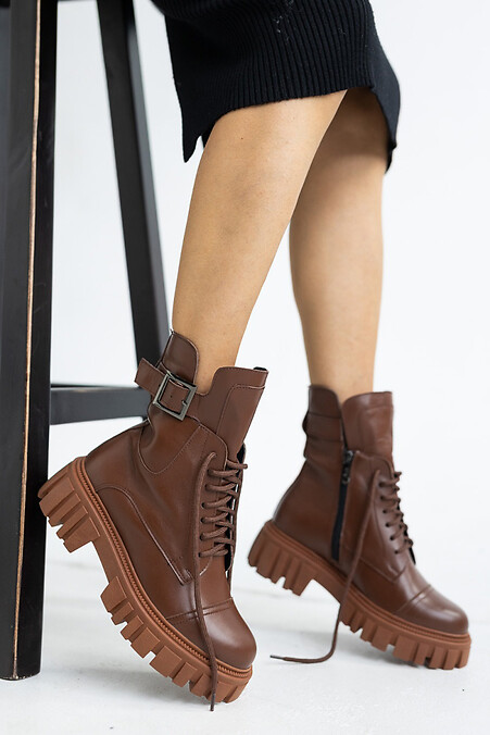 Женские ботинки. Ботинки. Цвет: коричневый. #8018893