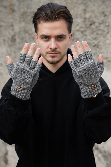 Чоловічі теплі зимові сенсорні перчатки рукавиці без пальців 3-30 Jude Gray - #8055894