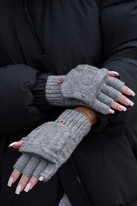 Жіночі теплі зимові сенсорні перчатки рукавиці без пальців 3-30 Jude Gray - #8055895
