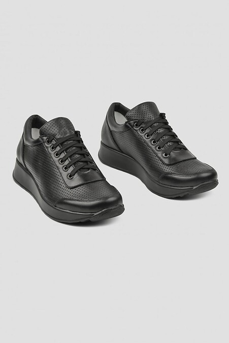 Leather sneakers with perforation - #4205903