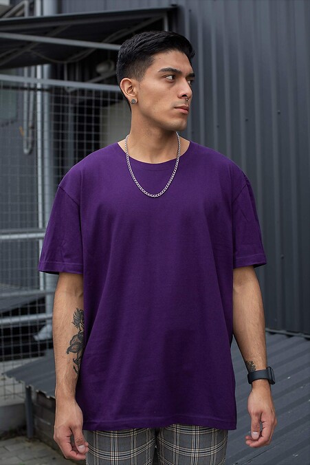 Koszulka oversize bez Wielkiej. T-shirty. Kolor: purpurowy. #8042914