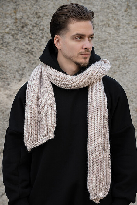 Чоловічий Теплий В'язаний Шарф Carry Beige - #8055914