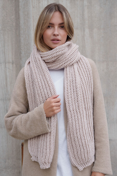 Жіночий Теплий В'язаний Шарф Carry Beige. Szale. Kolor: beżowy. #8055915