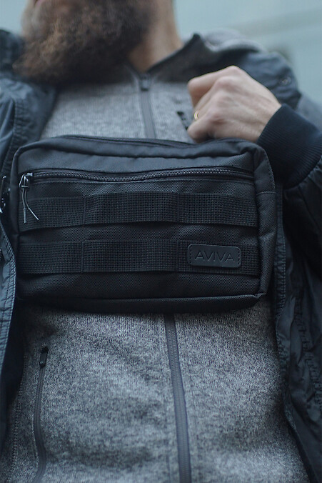 Men's messenger bag #Pushka. Crossbody. Color: black. #8047917