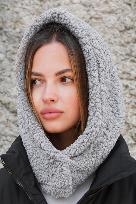 Тепла Шапка Капюшон Капор Теді На Флісі Bonnet Gray Woman - #8055918